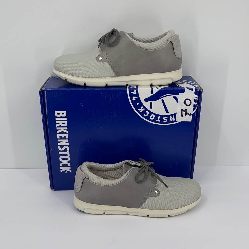 Birkenstock Minot sneaker shoe lace-up comfort gray off white wineb new 38 7